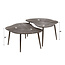 WoonStijl Salontafel set van 2 leaf Brown Ray Metal