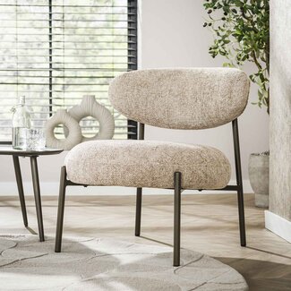 WoonStijl Fauteuil Round -   Tissee cargo zandkleur