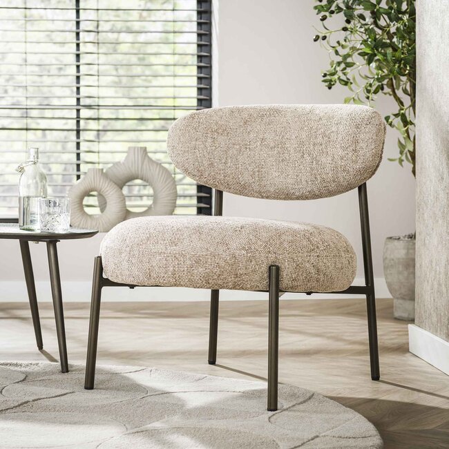 WoonStijl Fauteuil Round -   Tissee cargo zandkleur
