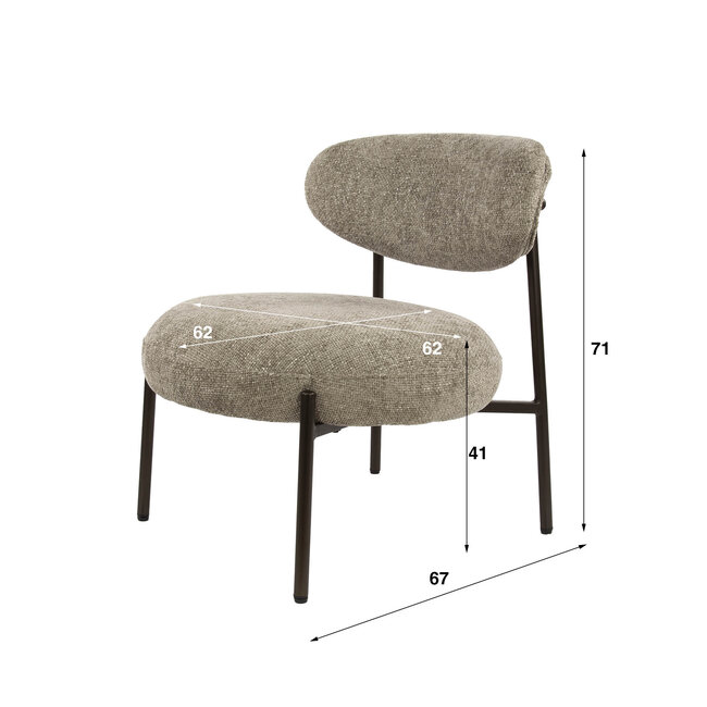 WoonStijl Fauteuil Round -   Tissee cargo zandkleur