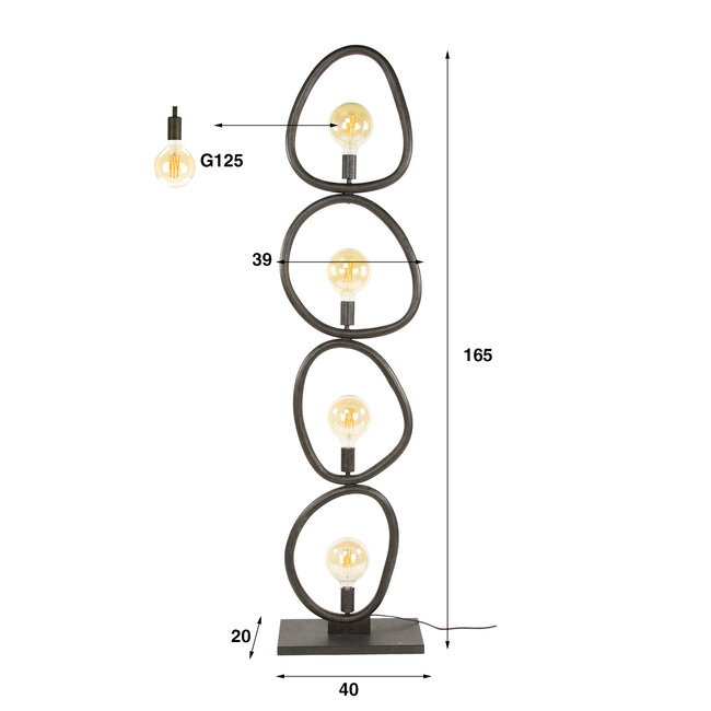 WoonStijl Vloerlamp 4L Pebble