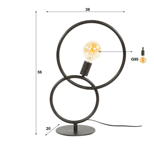 WoonStijl Tafellamp 1L Loop