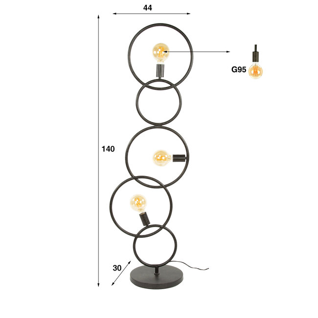 WoonStijl Vloerlamp 3L Loop