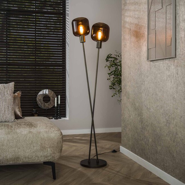 WoonStijl Vloerlamp 2L Bronza