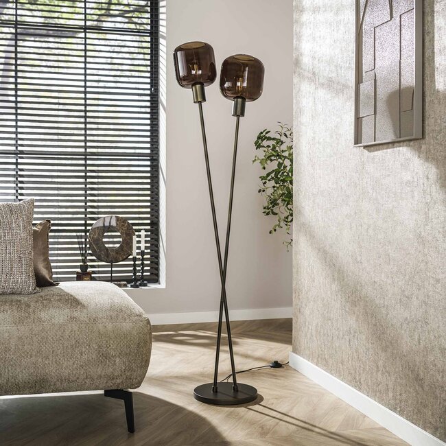 WoonStijl Vloerlamp 2L Bronza