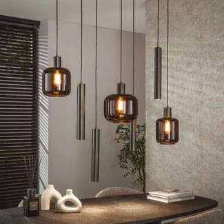 WoonStijl Hanglamp 4+3L mix Bronza