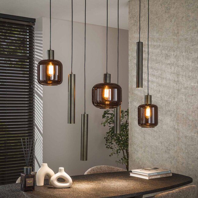WoonStijl Hanglamp 4+3L mix Bronza