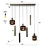WoonStijl Hanglamp 4+3L mix Bronza