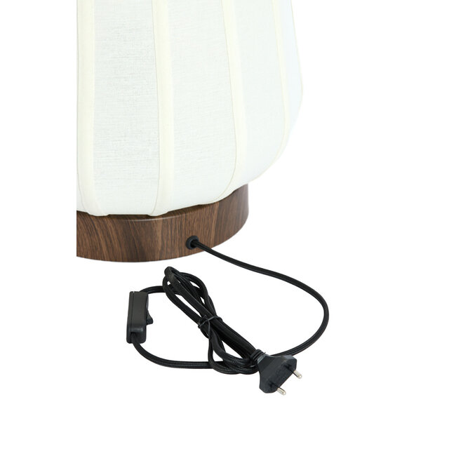 Light en Living Tafellamp Ø30x41,5 cm BIBURY hout print donker bruin+wit