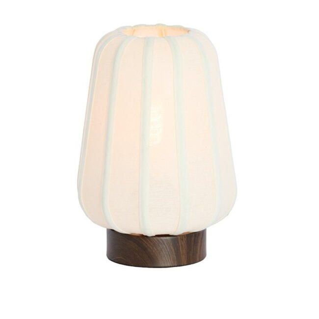 Light en Living Tafellamp Ø20x29 cm BIBURY hout print donker bruin+wit