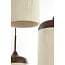 Light en Living Hanglamp 3L Ø35x32 cm DANIALO houtprint donkerbruin met  touw creme