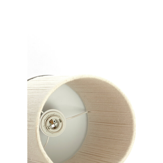 Light en Living Hanglamp 3L Ø35x32 cm DANIALO houtprint donkerbruin met  touw creme