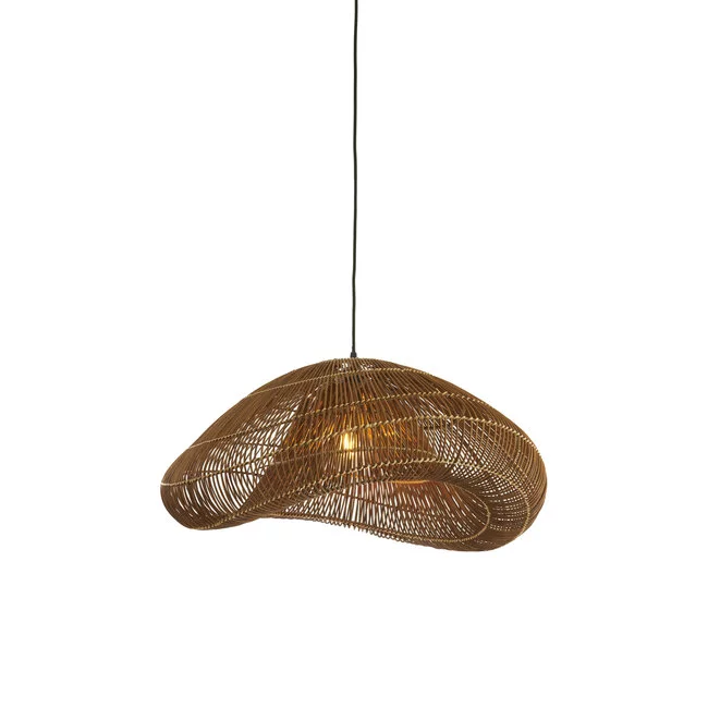 Light en Living Hanglamp 65x64x30,5 cm JANZUR rattan donkerbruin