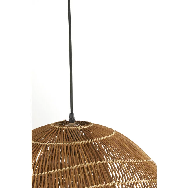 Light en Living Hanglamp 65x64x30,5 cm JANZUR rattan donkerbruin