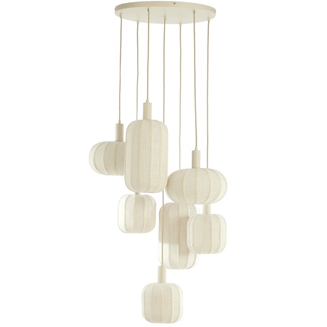 Light en Living Hanglamp 7L Ø53x34 cm TUFIA linnen crème