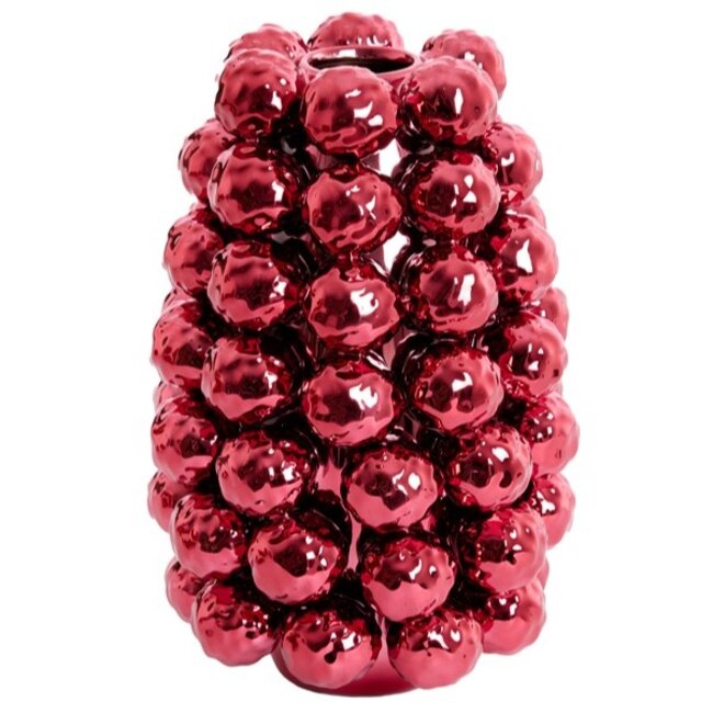 Light en Living Vaas deco Ø18,5x28 cm BUTANG keramiek metallic rood