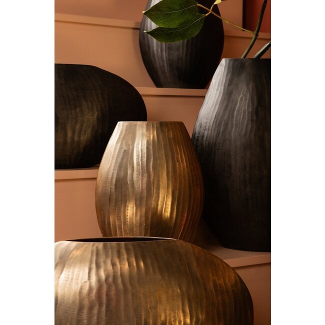 PTMD Pot Jowad Antique Gold alu sheet pot rib hoog ovaal  M