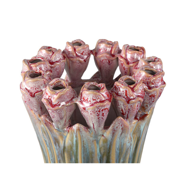 PTMD Vaas Tulips Mint Green ceramic tulip shaped M