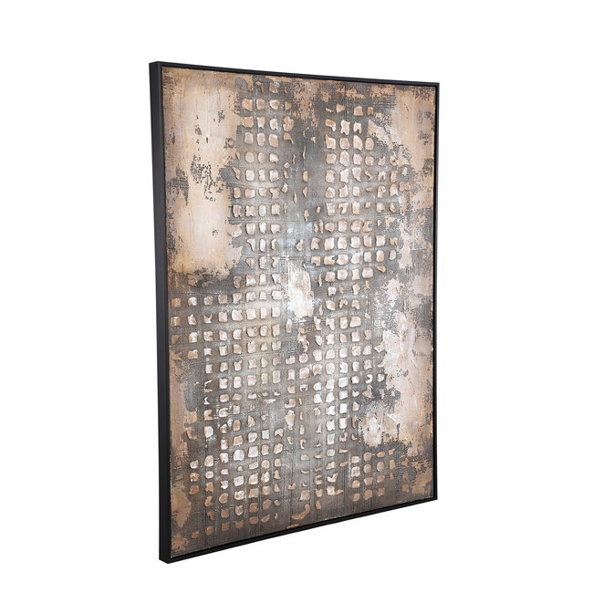 PTMD Schilderij Pathe Brown canvas rough pattern rechthoek