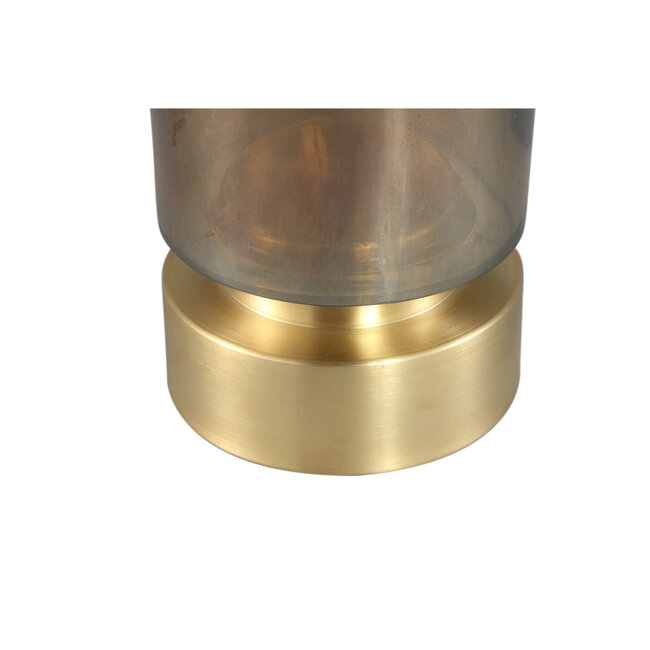 PTMD Kandelaar / Vaas Morrible Amber round glas hoog