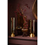 PTMD Kandelaar / Vaas Morrible Amber round glas hoog