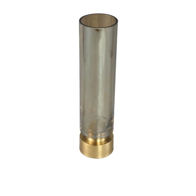 PTMD Kandelaar / Vaas Morrible Amber round glas hoog