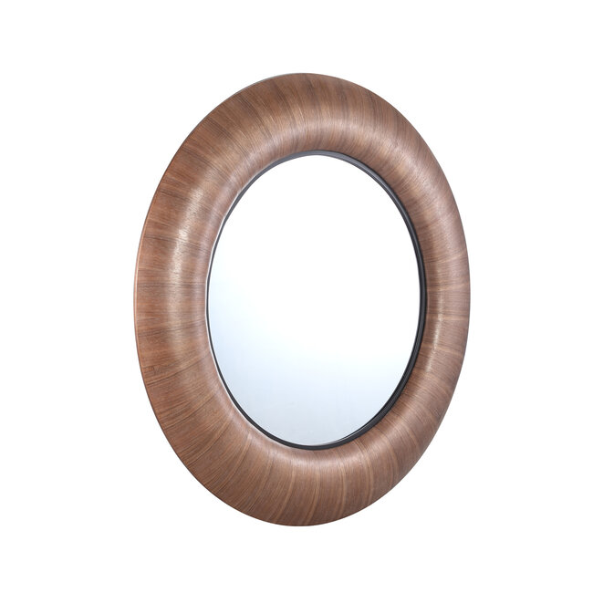 PTMD Spiegel Gezzy Natural wooden curl frame rond