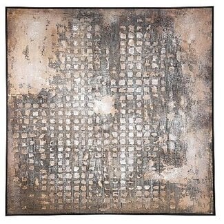 PTMD Schilderij Pathe Brown canvas rough pattern vierkant