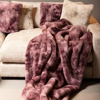 PTMD Plaid Linde Burgundy faux fur in giftbox