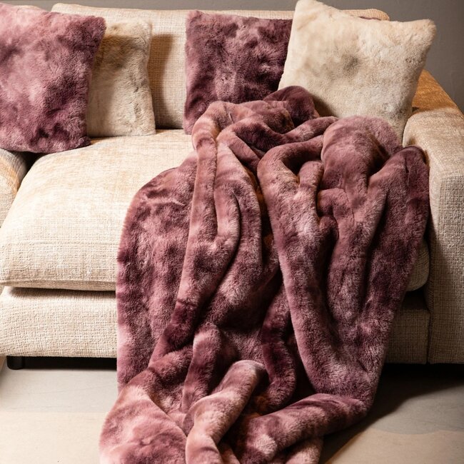 PTMD Plaid Linde Burgundy faux fur in giftbox