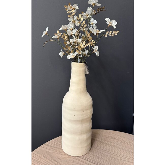 Light en Living Vaas deco Ø14,5x42 cm SESTO keramiek mat crème