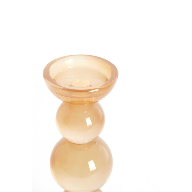 Light en Living Light & Living Kaarsenhouder ITINGA - Glas - Melk Amber - Ø10x26,5 cm