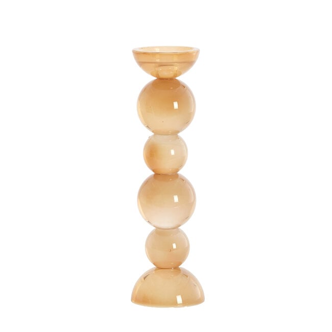 Light en Living Kaarsenhouder ITINGA Glas Melk Amber Ø9,5x34 cm - Light & Living