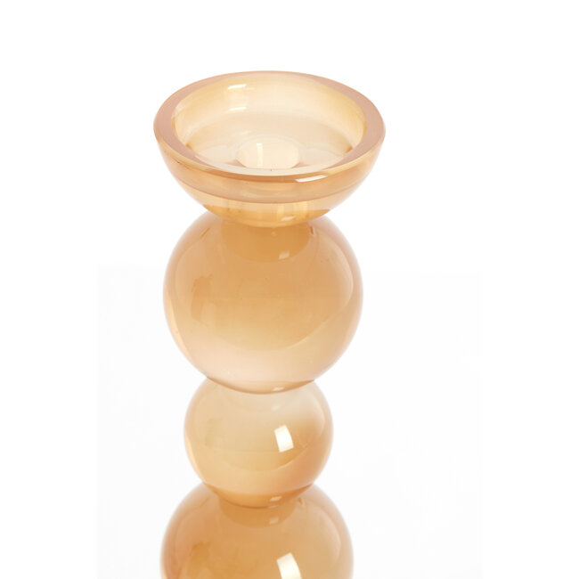 Light en Living Kaarsenhouder ITINGA Glas Melk Amber Ø9,5x34 cm - Light & Living