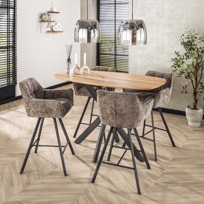 WoonStijl Hanglamp 1L drift glass Smoke grey