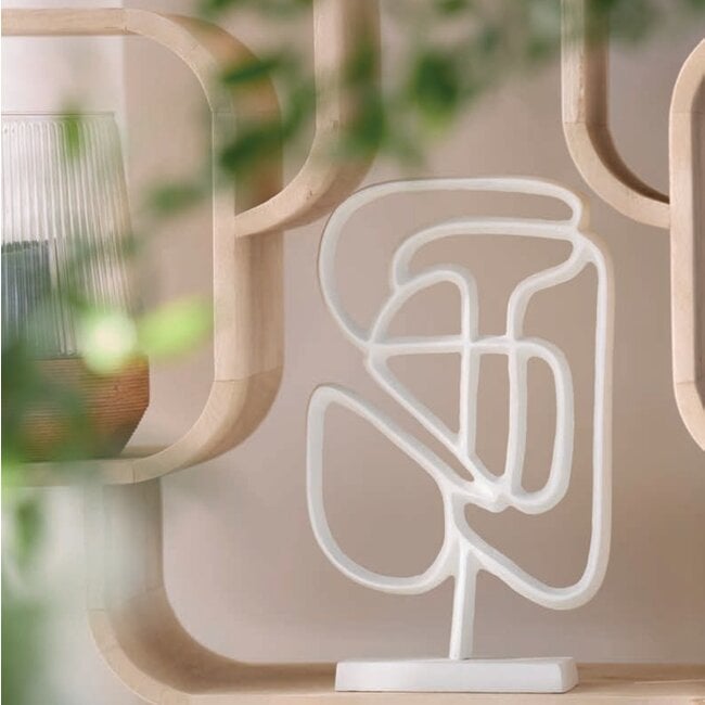 Light en Living Ornament op voet 24x8x39 cm GOLEZA crème