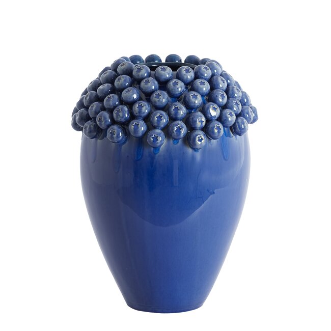 Light en Living Vaas deco Ø32x43,5 cm LOVRO keramiek donkerblauw