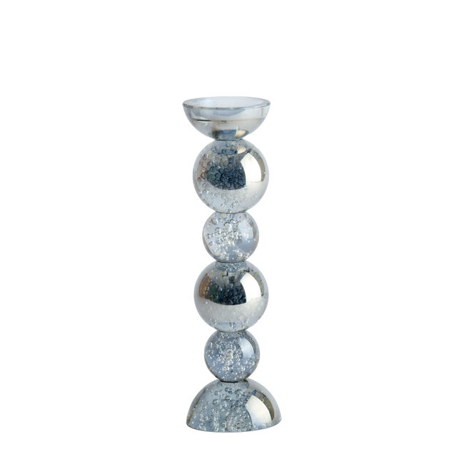 Light en Living Kaarsenhouder Ø9,5x34 cm ITINGA glas bubbel smoke van Light & Living
