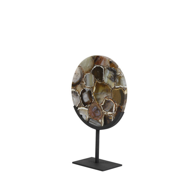 Light en Living Ornament op voet GOUYA agaat en mat zwart - Light & Living
