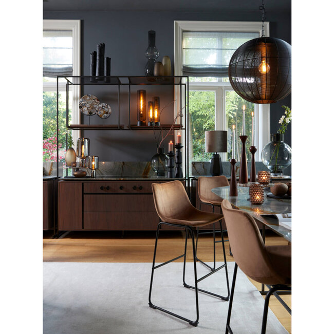 Light en Living Ornament op voet GOUYA agaat en mat zwart - Light & Living