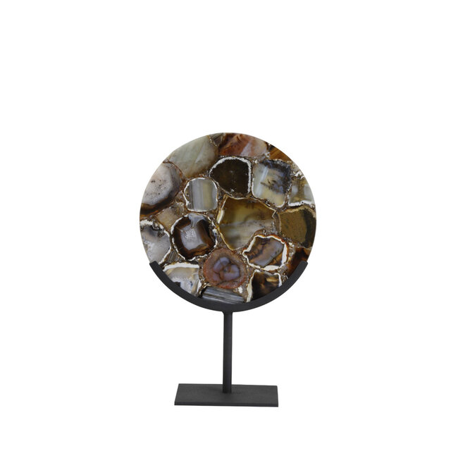 Light en Living Ornament op voet GOUYA agaat en mat zwart - Light & Living