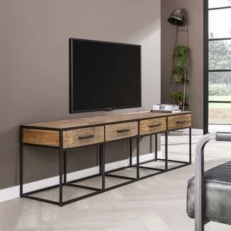 WoonStijl TV meubel Float hardhout 4 lades -180 cm