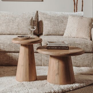 Tower Living Asti Bijzettafel rond naturel 60 cm