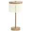 Light en Living Tafellamp DINY LED Ø17x35 cm – Houtprint met Crème Franje | Light & Living