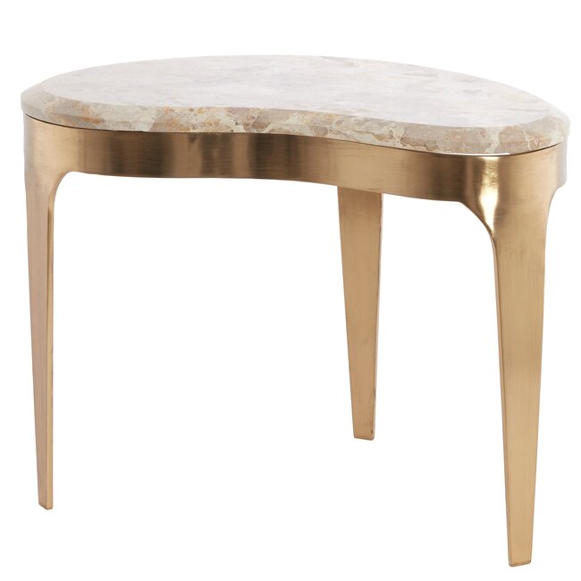 Light en Living Salontafel GIULIO 51x33x36 cm – Taupe Marmer & Antique Bronze | Light & Living