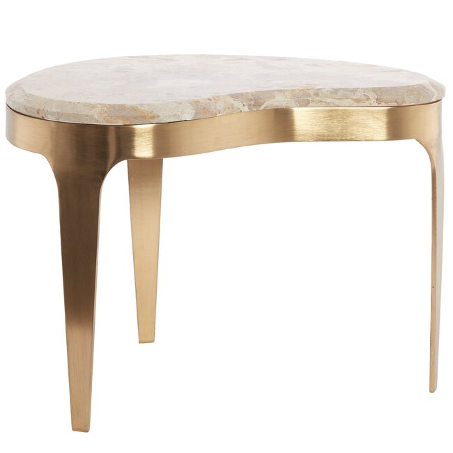 Light en Living Salontafel Giulio 65x39x41 cm – Taupe Marmer & Antique Bronze | Light & Living