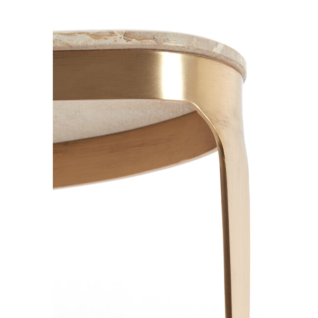Light en Living Salontafel Giulio 65x39x41 cm – Taupe Marmer & Antique Bronze | Light & Living