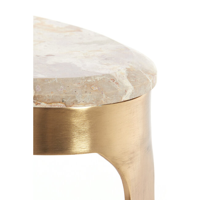 Light en Living Salontafel Giulio 65x39x41 cm – Taupe Marmer & Antique Bronze | Light & Living