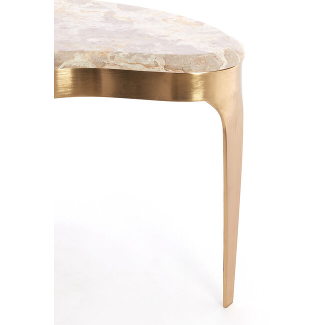 Light en Living Salontafel Giulio 65x39x41 cm – Taupe Marmer & Antique Bronze | Light & Living