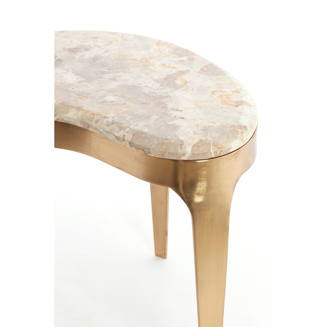 Light en Living Salontafel Giulio 65x39x41 cm – Taupe Marmer & Antique Bronze | Light & Living